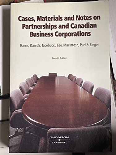 9780459241476: Title: Cases Materials and Notes on Partnerships and Cana