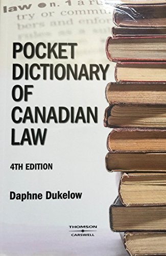 Stock image for Pocket Dictionary of Canadian Law for sale by Better World Books