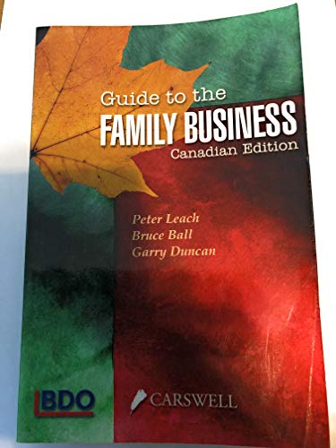 9780459285814: Guide to the Family Business: Canadian Edition 2003
