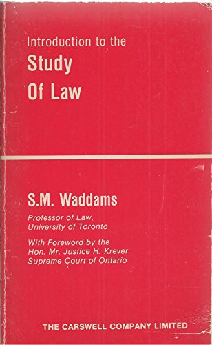 Beispielbild fr Introduction to the study of law Waddams, S. M zum Verkauf von CONTINENTAL MEDIA & BEYOND