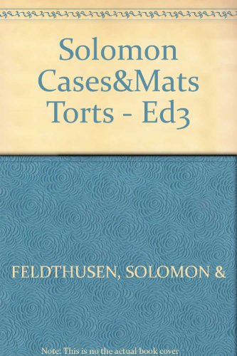 9780459358013: Cases and Materials on the Law of Torts