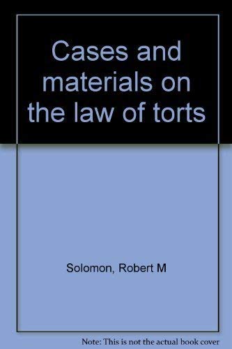 9780459358112: Cases and materials on the law of torts
