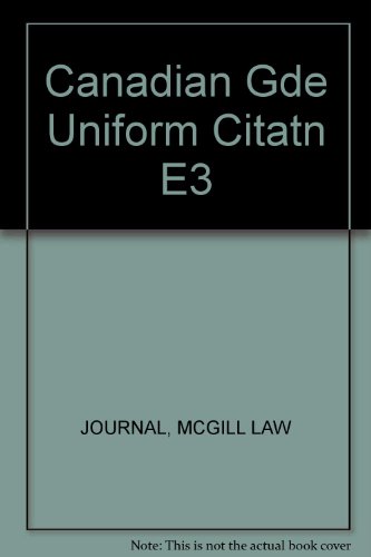 9780459551513: Canadian Gde Uniform Citatn E3