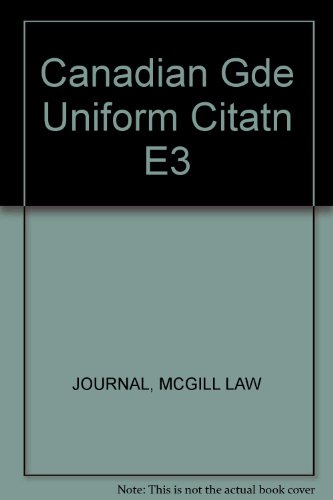 9780459551513: Canadian Guide to Uniform Legal Citation