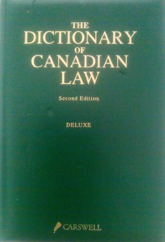 9780459552893: The Dictionary of Canadian Law