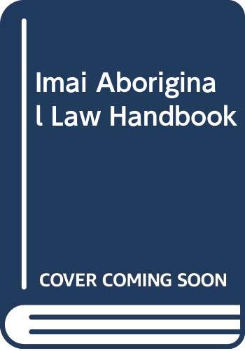 Aboriginal law handbook (9780459557775) by Imai, Shin