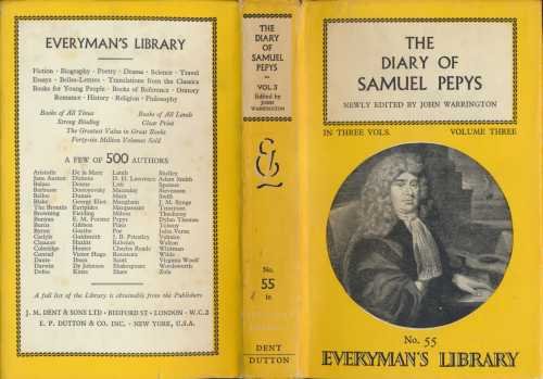 9780460000550: The Diary Of Samuel Pepys, Vol. 3