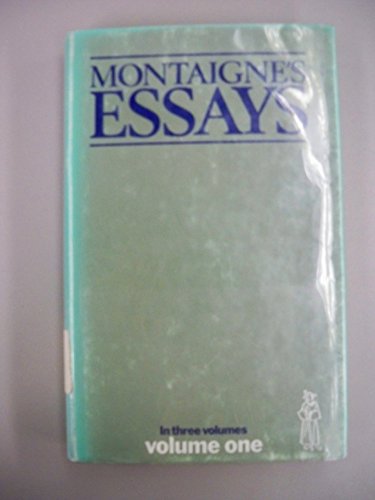 9780460004404: Essays: v. 1 (Everyman's Library)