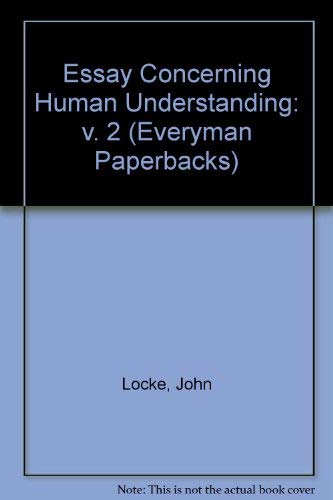 9780460019842: Essay Concerning Human Understanding: v. 2