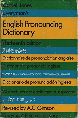 9780460021814: English Pronouncing Dictionary (Everyman's Reference Library)