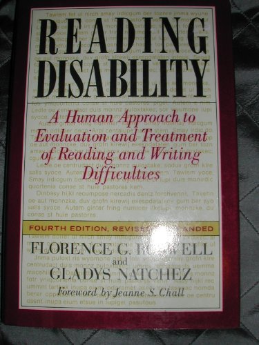 Beispielbild fr Reading Disability: A Human Approach to Evaluation and Treatment of Reading and Writing Difficulties zum Verkauf von WorldofBooks