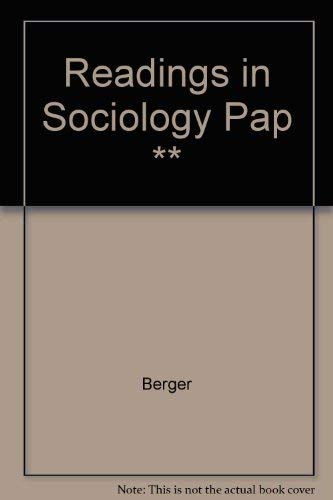 Readings In Sociology Pb (9780465068531) by Berger, Maurice