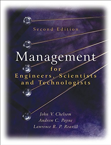 Stock image for Management for Engineers, Scientists and Technologists for sale by Goodwill
