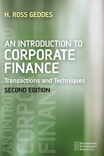 Stock image for An Introduction to Corporate Finance : Transactions and Techniques for sale by Better World Books