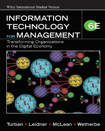 Beispielbild fr Information Technology for Management: Transforming Organizations in the Digital Economy zum Verkauf von Wonder Book