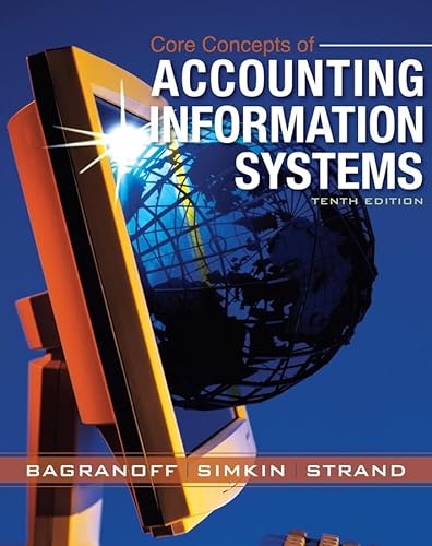 Beispielbild fr Core Concepts of Accounting Information Systems zum Verkauf von Goodwill Books