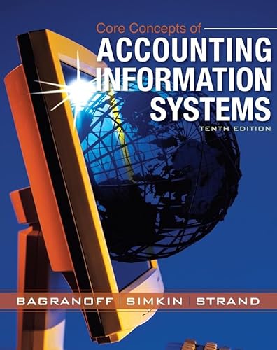Imagen de archivo de Core Concepts of Accounting Information Systems a la venta por Goodwill Books