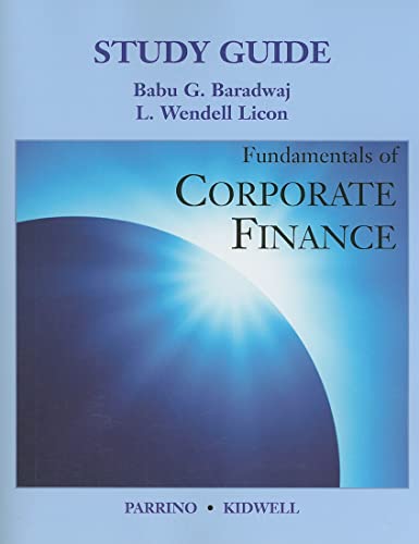 Stock image for Fundamentals of Corporate Finance, Study Guide for sale by Phatpocket Limited