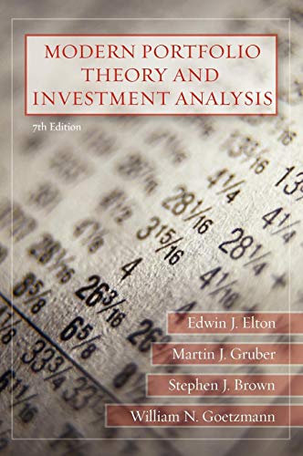 Imagen de archivo de Modern Portfolio Theory and Investment Analysis a la venta por HPB-Red