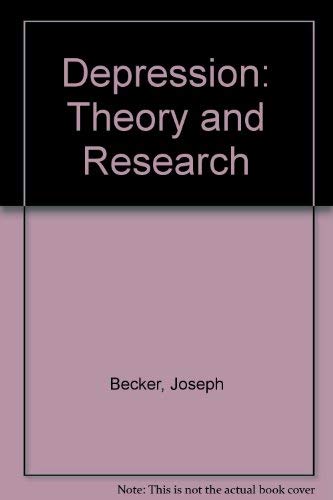 Beispielbild fr Depression : Theory and Research. zum Verkauf von Kloof Booksellers & Scientia Verlag