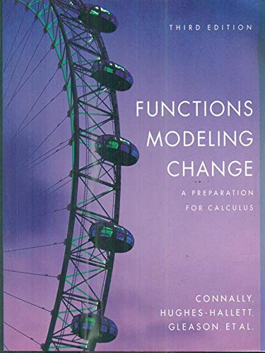 Stock image for Functions Modeling Change (A Preparation for Calculus) Instructor's Manual 2e Texas Edition (A Preparation for Calculus, 2) for sale by HPB-Red