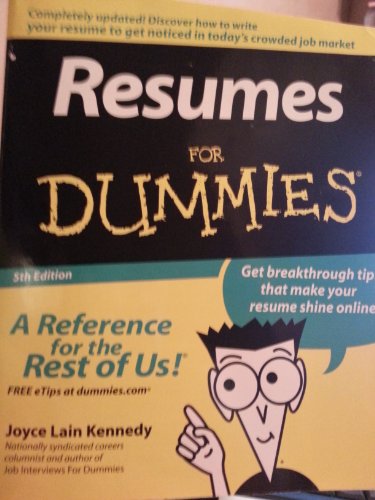 9780470080375: Resumes For Dummies