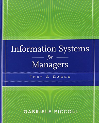 Beispielbild fr Information Systems for Managers : Texts and Cases zum Verkauf von Better World Books: West