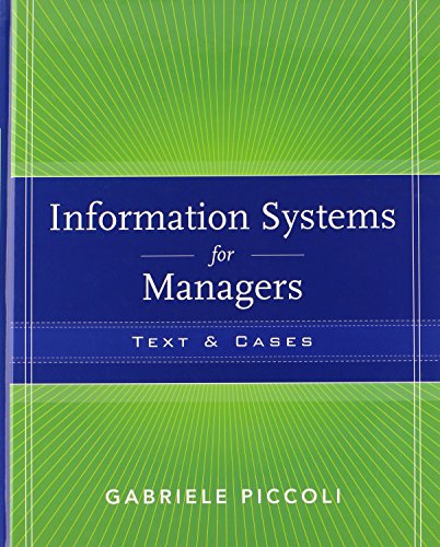 Imagen de archivo de Information Systems for Managers : Texts and Cases a la venta por Better World Books: West