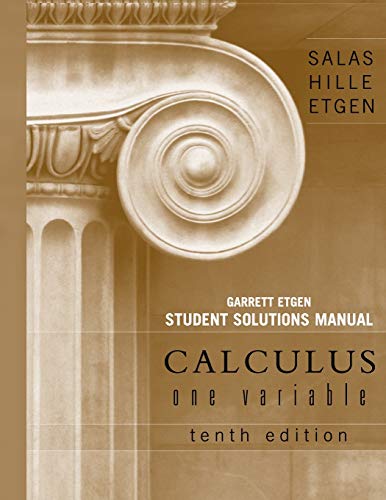 Imagen de archivo de Calculus, Student Solutions Manual (Chapters 1 - 12): One Variable a la venta por BooksRun