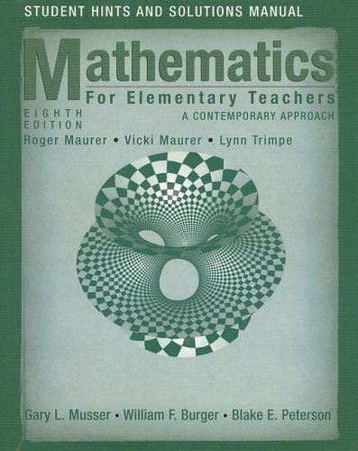 9780470105856: Student Solutions Manual (Mathematics for Elementary Teachers: A Contemporary Approach)