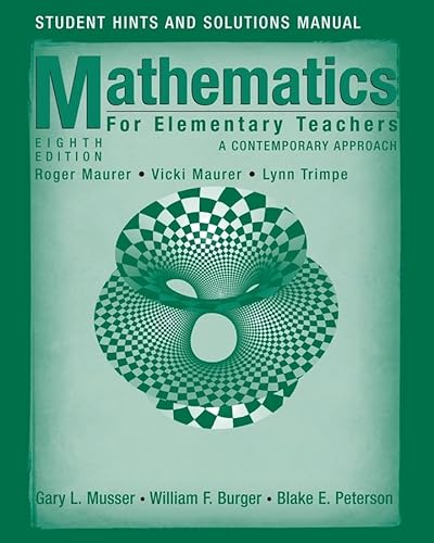 9780470105856: Student Hints and Solutions Manual to accompany Math for ElemTeachers: A Contemporary Approach Eighth Edition