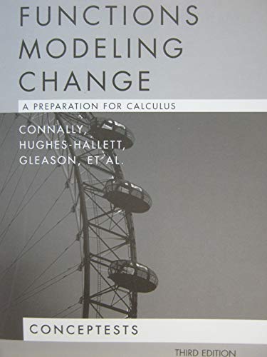 Imagen de archivo de Functions Modeling Change, ConcepTests: A Preparation for Calculus a la venta por ThriftBooks-Dallas