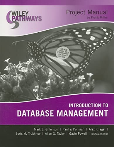 Imagen de archivo de Wiley Pathways Introduction to Database Management, Project Manual a la venta por ThriftBooks-Dallas