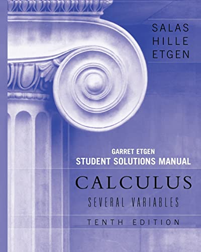 Imagen de archivo de Calculus: Several Variables, 10e (Chapters 13 - 19) Student Solutions Manual a la venta por ThriftBooks-Dallas