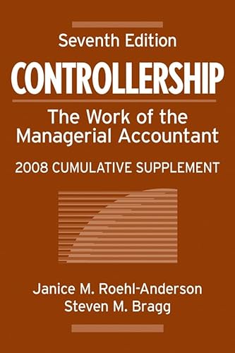 Imagen de archivo de Controllership : The Work of the Managerial Accountant, 2008 Cumulative Supplement a la venta por Better World Books