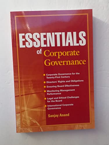 9780470139813: Essentials of Corporate Governance