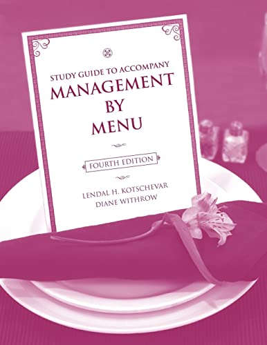 Beispielbild fr Study Guide to accompany Management by Menu, 4e zum Verkauf von Once Upon A Time Books