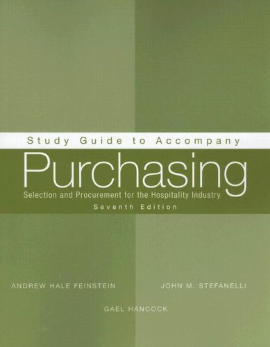 Beispielbild fr Purchasing, Study Guide: Selection and Procurement for the Hospitality Industry zum Verkauf von HPB-Red