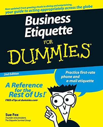 Beispielbild fr Business Etiquette For Dummies zum Verkauf von Red's Corner LLC