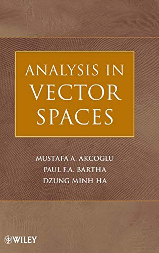 Imagen de archivo de Analysis in Vector Spaces a la venta por Pulpfiction Books