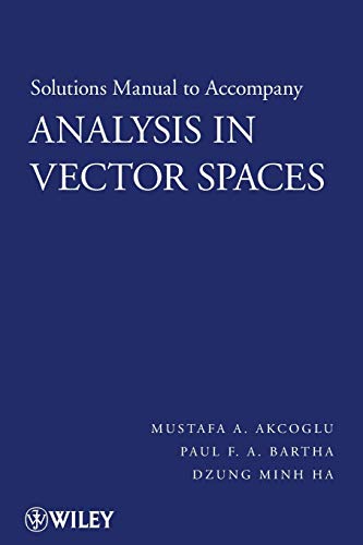 Imagen de archivo de Solutions Manual to accompany Analysis in Vector Spaces a la venta por Lucky's Textbooks