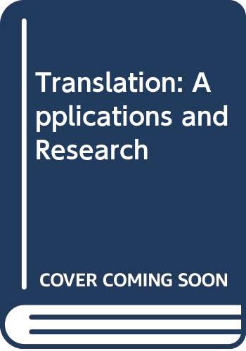 Stock image for Translation: Applications and research for sale by Sequitur Books