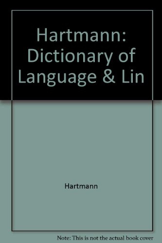 Stock image for Hartmann: Dictionary of Language & Lin for sale by Blindpig Books