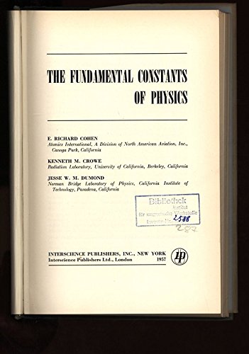 Stock image for The Fundamental Constants of Physics for sale by Books Unplugged