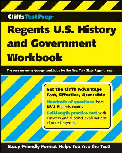 Imagen de archivo de CliffsTestPrep Regents U.S. History and Government Workbook a la venta por The Book Spot