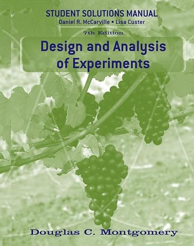 Imagen de archivo de Design and Analysis of Experiments, Student Solutions Manual a la venta por Ergodebooks