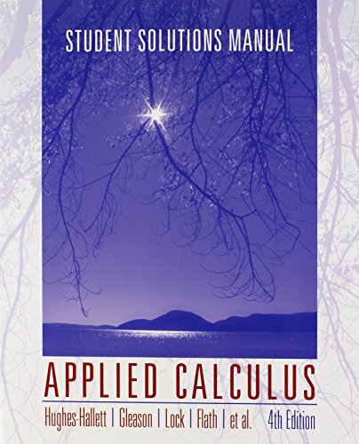 Imagen de archivo de Applied Calculus, Student Solutions Manual a la venta por Open Books