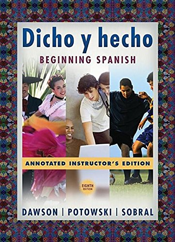 Stock image for Dicho Y Hecho: Beginning Spanish Annotated Instructor's Edition for sale by BooksRun