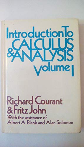 9780470178607: Introduction to Calculus and Analysis: v. 1