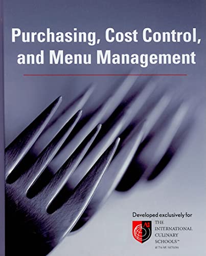 Purchasing, Cost Control, and Menu Management (9780470179161) by Art Institute